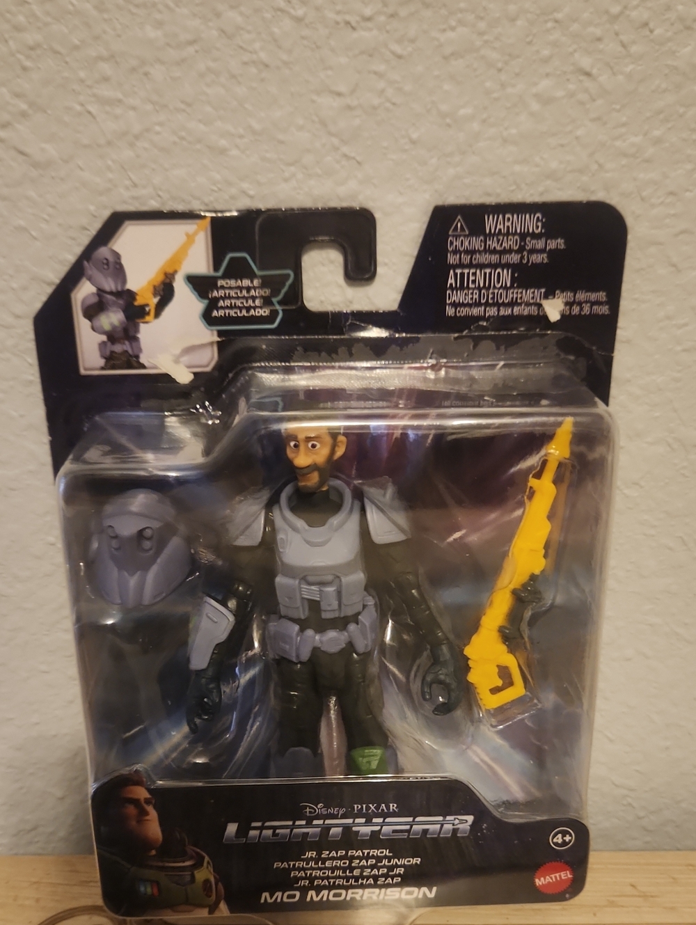 Mattel Lightyear Mo Morrison Action Figure with Gray Armor and Yellow Blaster